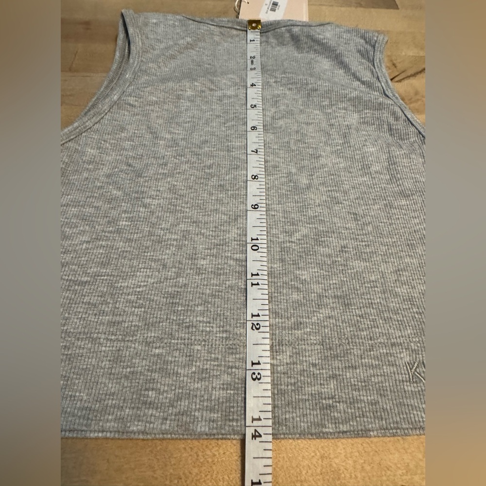 Kittenish Gray Sleeveless Fitted Crop bra tank top - Picture 6 of 7